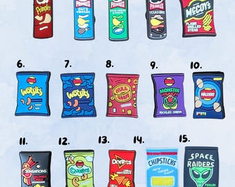 British UK Food Snacks Crisps Shoe Jibbitz - Food Croc Charms - Personalise Your Crocs with Custom Charms -Single Charm