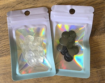 Shoe Charm Backs Buttons Pack of 10 Black Clear