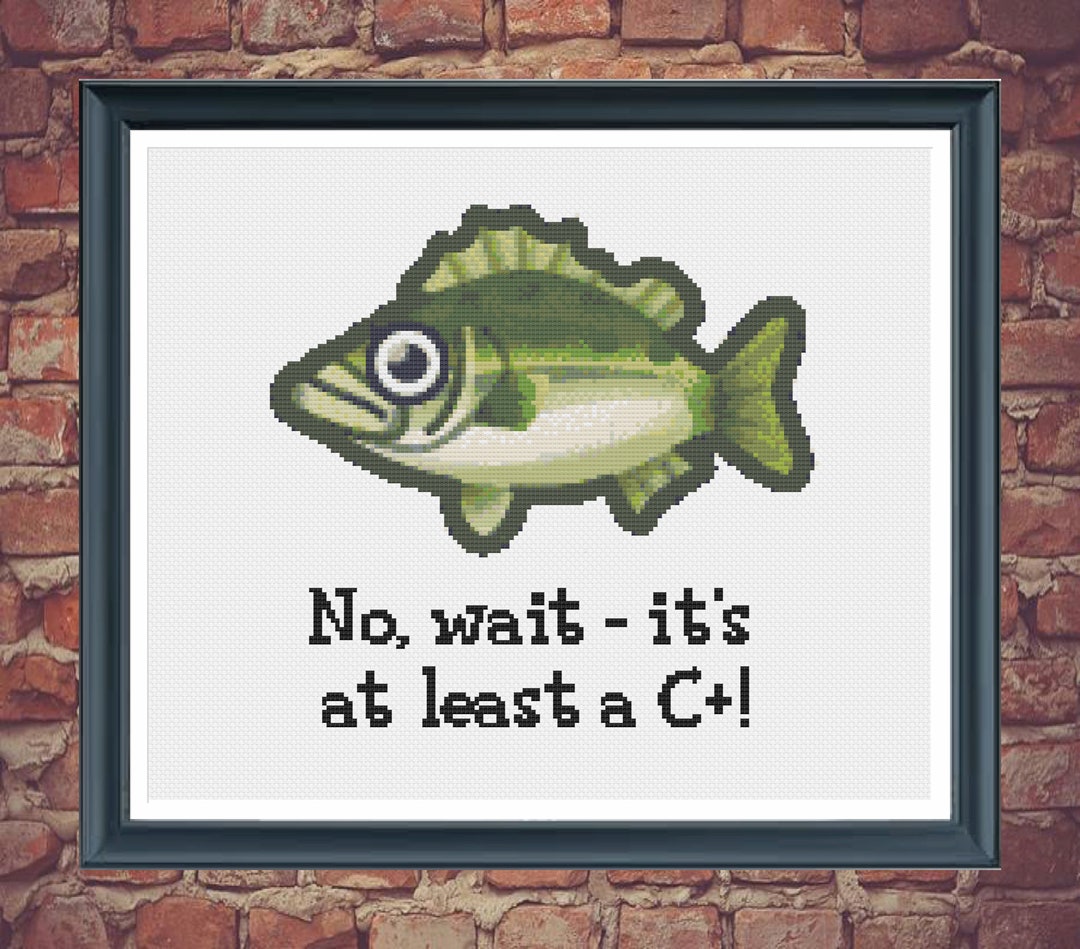 ACNH Animal Crossing Sea Bass Cross Stitch Pattern Etsy
