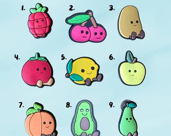 Fruit Vegetable Food Plush Soft Toy Shoe Charms - Happy Jelly Charms Jibbitz-Personalise Your Crocs with Custom Charms -Single Charm