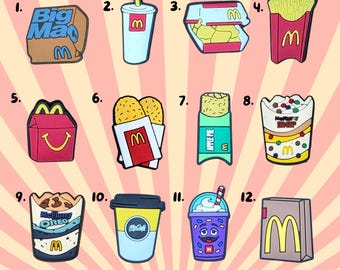 Fast Food Mascots Fries Nuggets Happy Soda Shoe Charms - Food and Drink Jibbitz - Personalise Your Crocs With Custom Charm -Single Charm