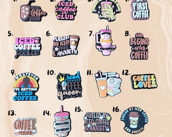 Coffee Lover Iced Coffee Shoe Charms - Food and Drink Jibbitz - Personalise Your Crocs With Custom Charm -Single Charm