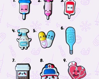 Happy Healthcare Nurse Doctor Medical Shoe Charms - Medical Jibbitz - Personalise Your Crocs With Your Custom Charm -Single Charm