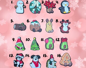Christmas Soft Toy Plush Happy Smile Family Shoe Charms - Xmas Jelly Jibbitz - Personalise Your Crocs With Custom Charm -Single Charm
