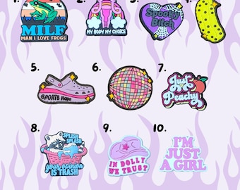 Just a Girl Vibe Frog Snarky Slogan Shoe Charms - Funny Jibbitz - Personalise Your Crocs Custom Charm -Single Charm
