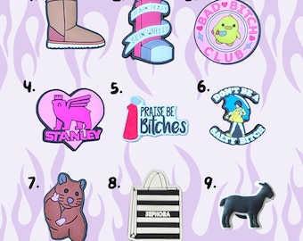 Just a Girl Vibes Snarky Slogan Shoe Charms - Funny Girly Jibbitz - Personalise Your Crocs Custom Charm -Single Charm