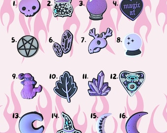 Purple Witch Magic Shoe Charms - Halloween Jibbitz - Personalise Your Crocs With Custom Charm -Single Charm