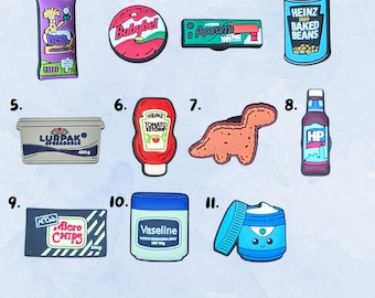 British UK Food Snacks Drinks Chips Shoe Jibbitz - Food Croc Charms - Personalise Your Crocs with Custom Charms -Single Charm