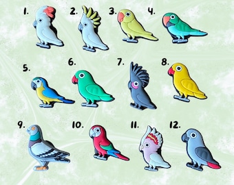 Colourful Birds Parrots Macaw Pigeon Shoe Charms - Bird Jibbitz - Personalise Your Crocs With Custom Charm -Single Charm
