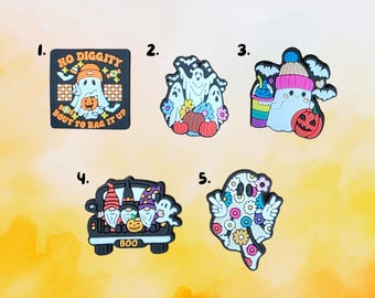 Halloween Funny Slogan Ghosts Trick or Treat Shoe Charms - Spooky Jibbitz - Personalise Your Crocs With Custom Charm -Single Charm