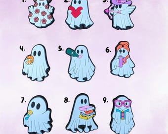 Cute Ghost Shoe Charms - Halloween Jibbitz - Personalise Your Crocs With Custom Charm - UK Seller