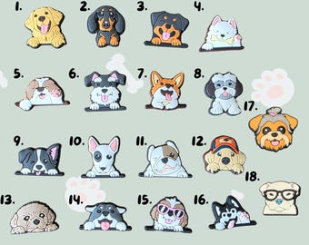 Dog Lover Shoe Charms - Jibbitz Inspired by Favourite Dog Breeds - Personalize Your Crocs with Custom Charms -Single Charm