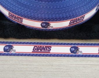 GIANTS, 5 Yards Grosgrain Ribbon, 22 mm - 7/8", football ribbon,, printed ribbon, dog collar, sport ribbon, footbak, till gate