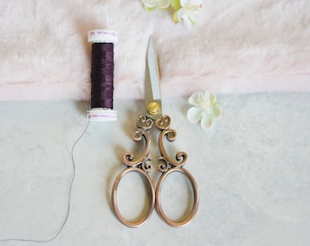 COPPER Sewing scissor,  Gray Stainless Steel Scissors, decorative scissor, sewing supplies, perfect gift, look antique scissor, embroidery,