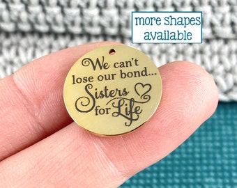 baseball charm Baseball sister charm team sister charm 1 Piece Baseball Sister laser engraved gold tone charm sister charm