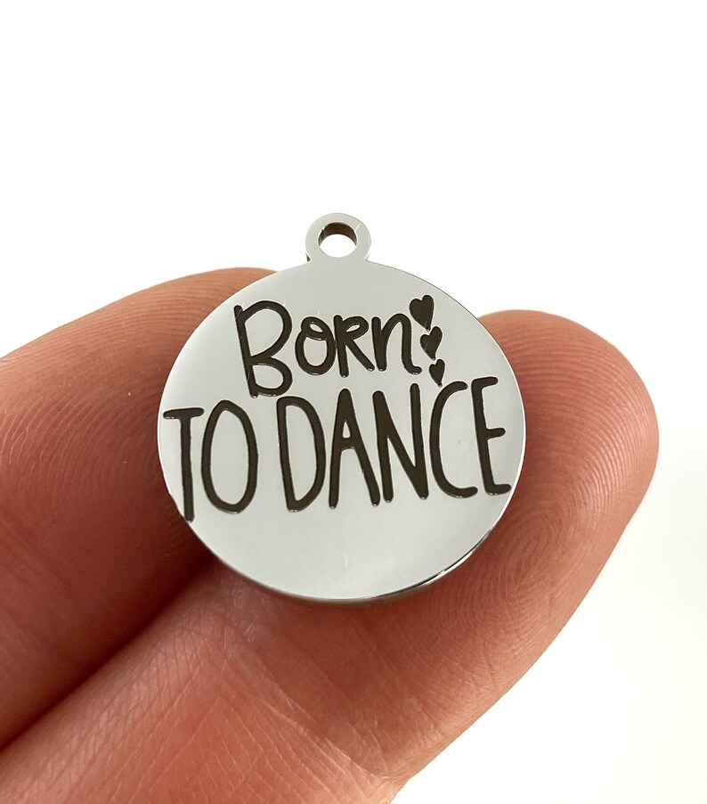19 mm charm silver tone charm stainless steel Dance charm 10 Charm Dancer Laser Engraved Charm