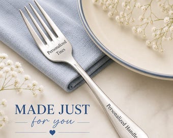 Customized Engraved Stainless Steel Fork, Personalized Engraving