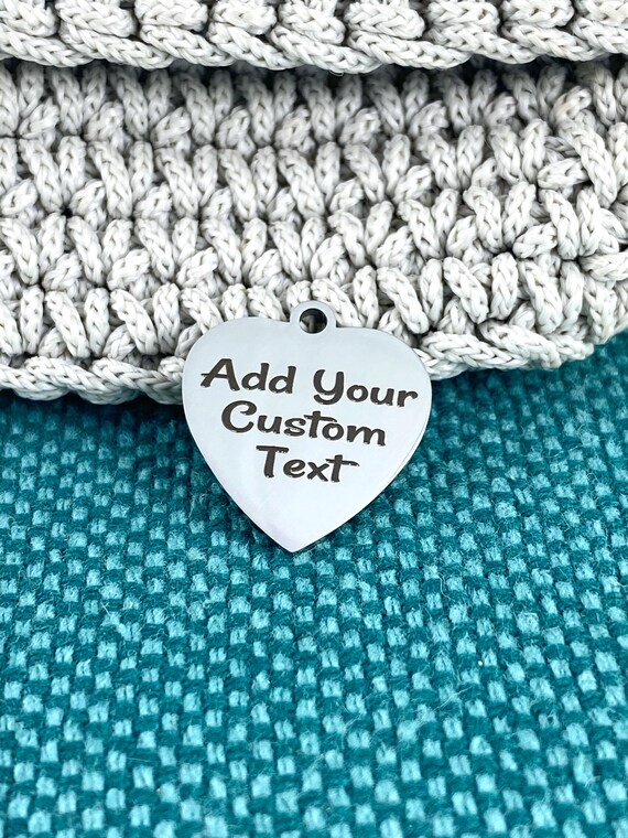 I love you as wide as the ocean Custom Laser Engraved Stainless Steel Charm CC70