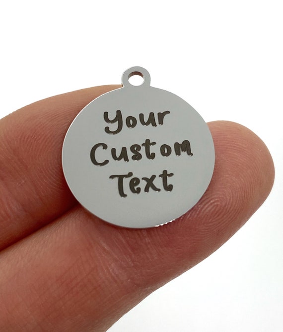 10 Charm Customized Stainless Steel Laser Engraved Charm Etsy