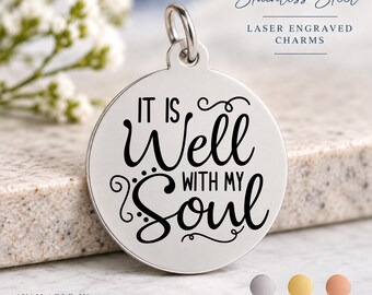 It Is Well With My Soul Charm, Christian Faith Charm, Inspirational Religious Gift