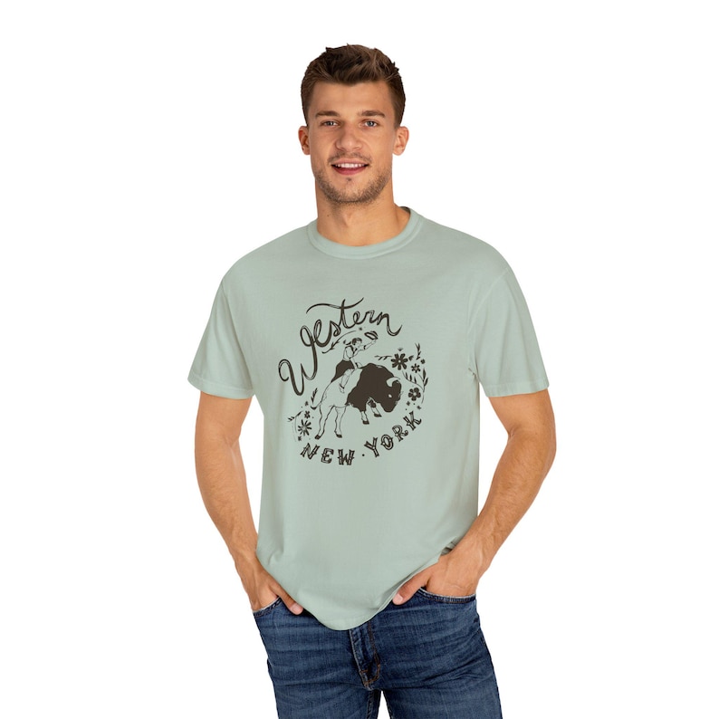 Western New York Tee COMFORT COLORS Unisex Garment-Dyed T-shirt - cowboy style, vintage, worn in Upstate NY Funny shirt image 10