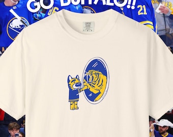 Buffalo hockey graphic tee - cute and funny illustration, cheap gift for fans