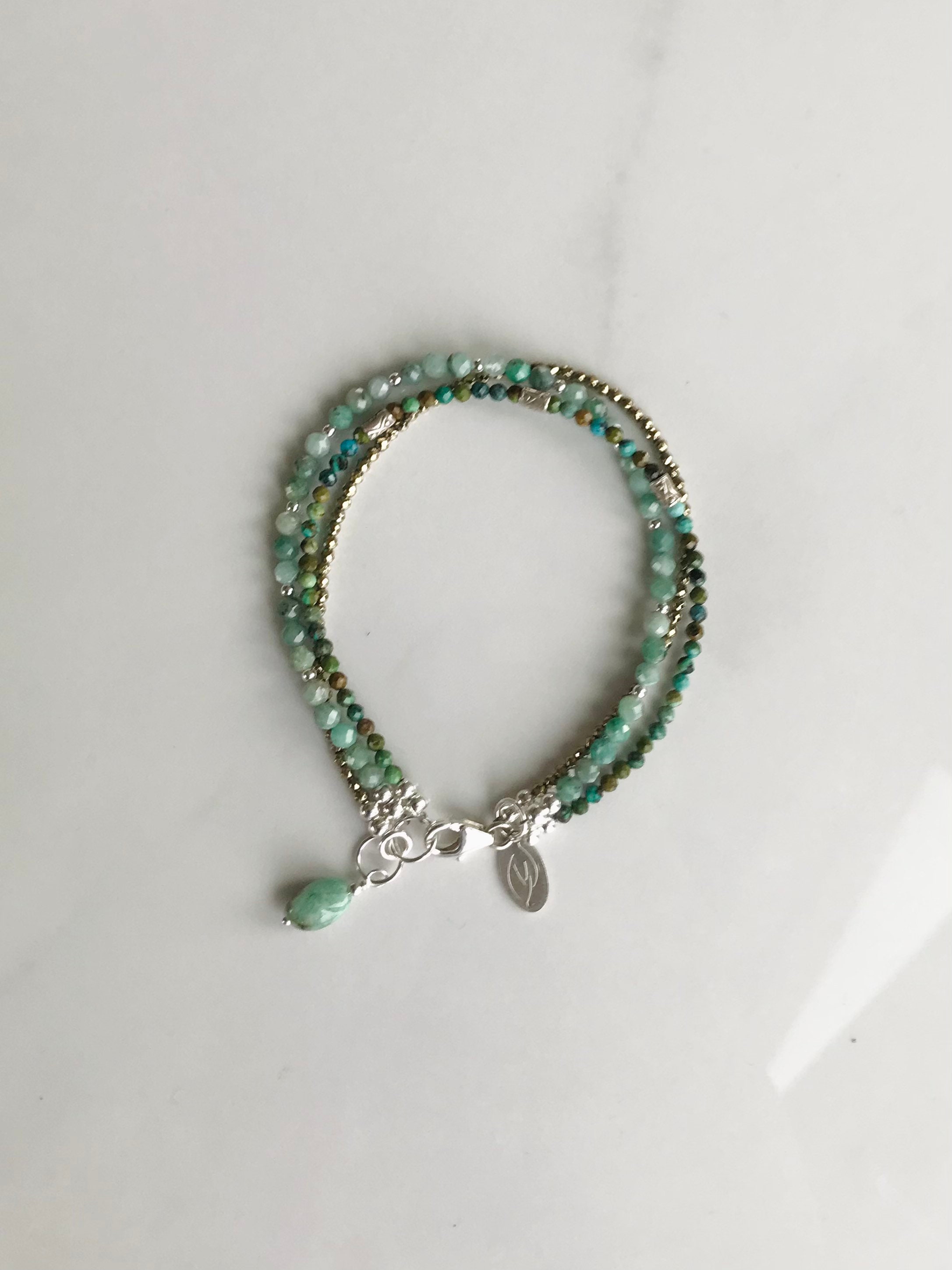 Emerald & Turquoise Bracelet/ Boho Bracelet/ Stacking Bracelet - Etsy ...