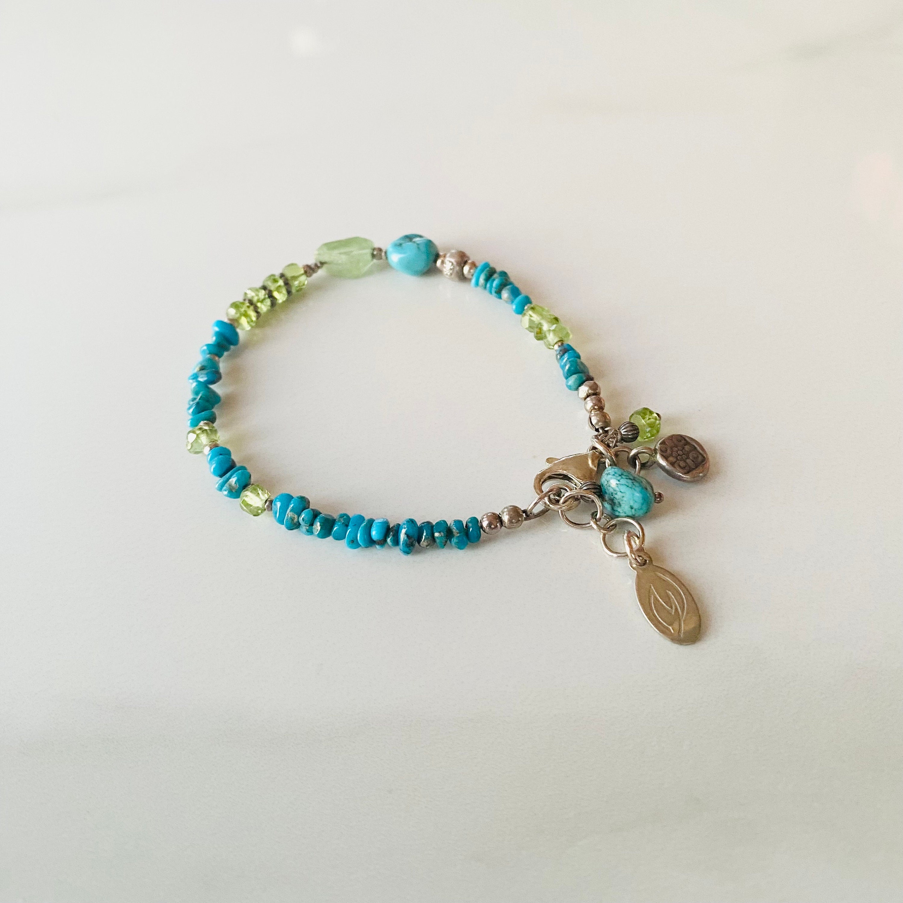 Peridot and Turquoise Boho Charm Bracelet/ Gypsy/ Sundance - Etsy Canada