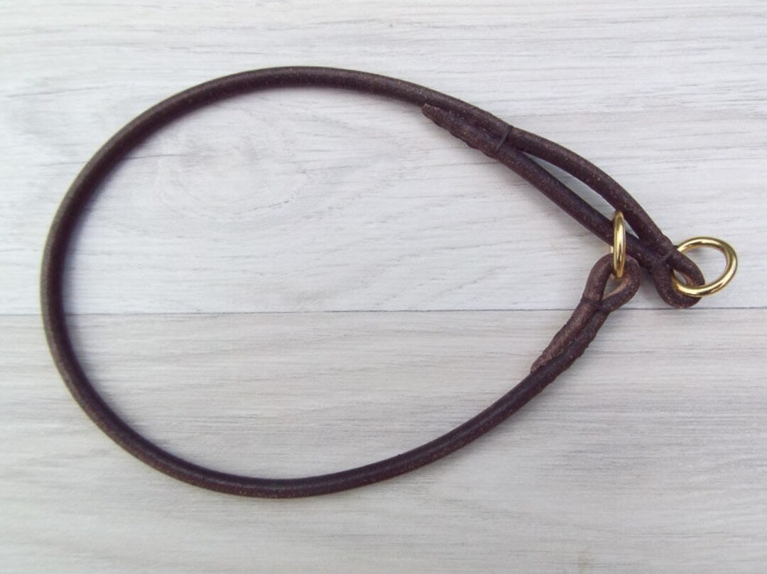 Leather Semislip Dog Collar Premium Round/rolled Leather Etsy Australia