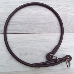 Leather Semi-Slip Dog Collar - Premium Round/Rolled Leather