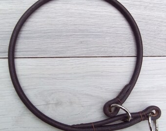 Leather Semi-Slip Dog Collar - Premium Round/Rolled Leather