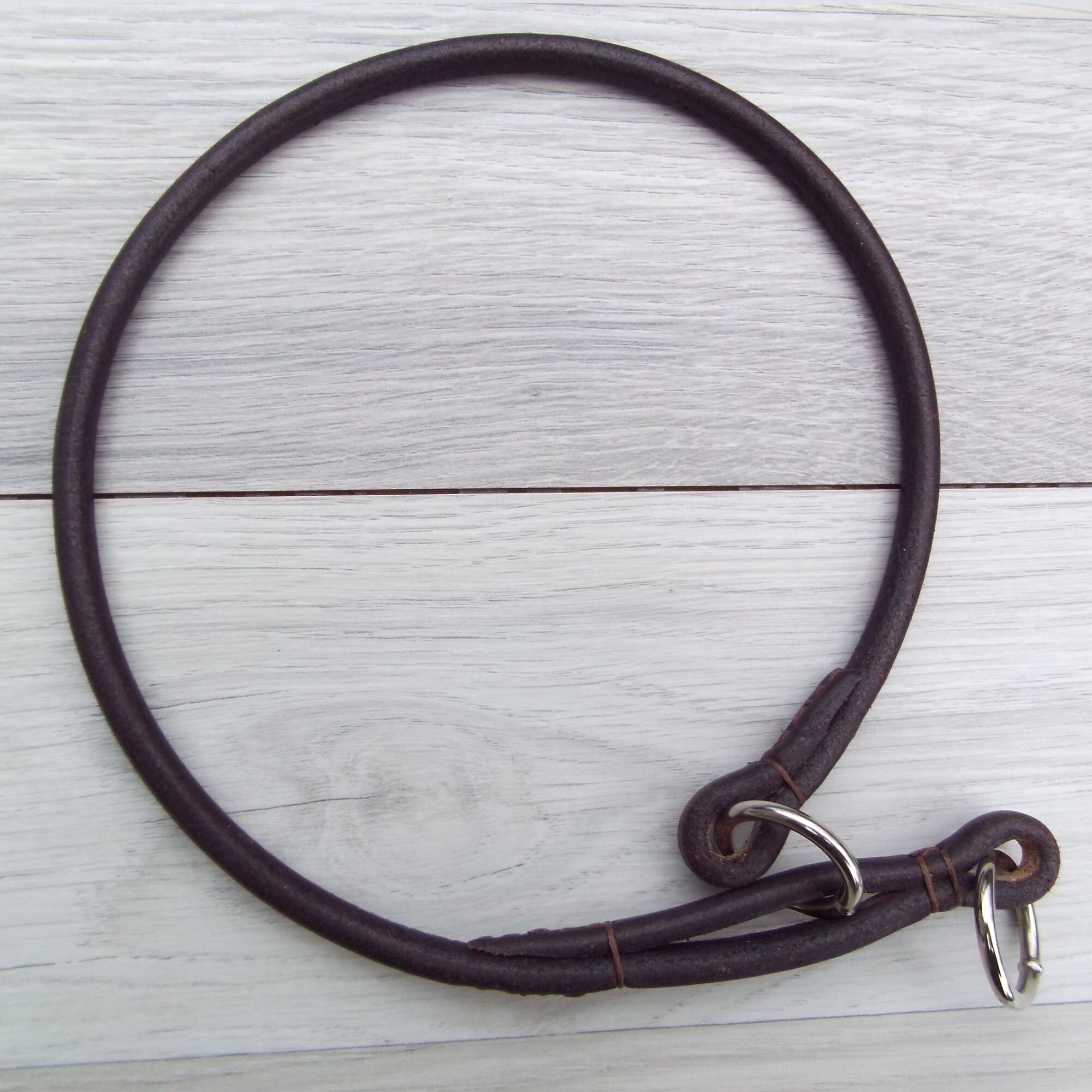 Rolled leather cheap slip collar