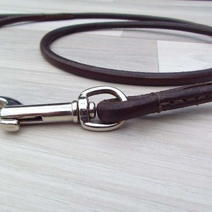 Leather Dog Show Clip Leash Premium Round / Rolled Leather image 4