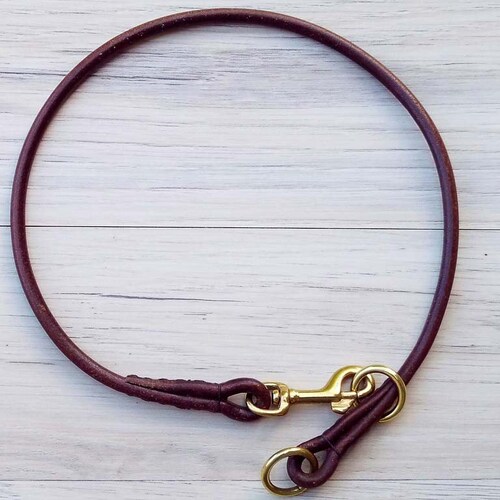 Leather Dog Slip Collar Premium Round / Rolled Leather Etsy