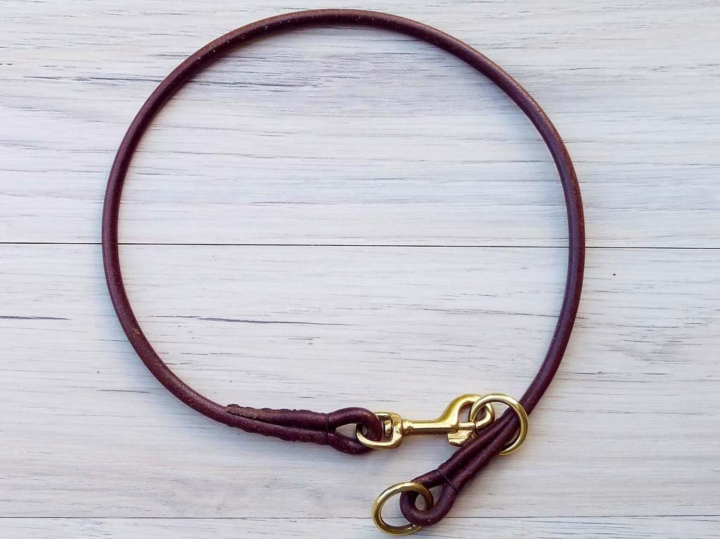 round leather slip dog collar