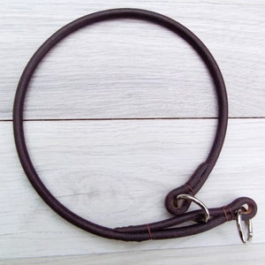 Leather Semi-Slip Dog Collar - Premium Round/Rolled Leather