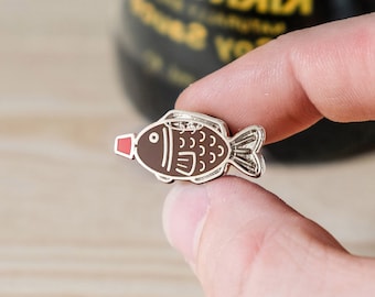 Sushi Pin - Soy Sauce Fish Enamel Pin - Cute Sushi Themed Gift