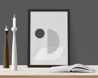 Abstract 'No. 2' Screen Print - A3 Minimal Typographic Art Print - Geometric Shape Illustration
