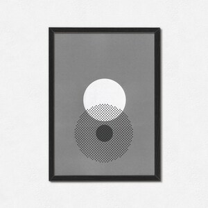 Abstract Number &#39;8&#39; - A3 Minimal Geometric Screen Print - Geometric Shape Illustration