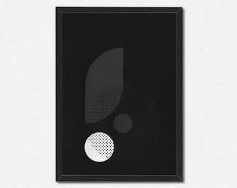 Abstract Letter 'B' - A3 Minimal Typographic Screen Print - Modern Geometric Illustration