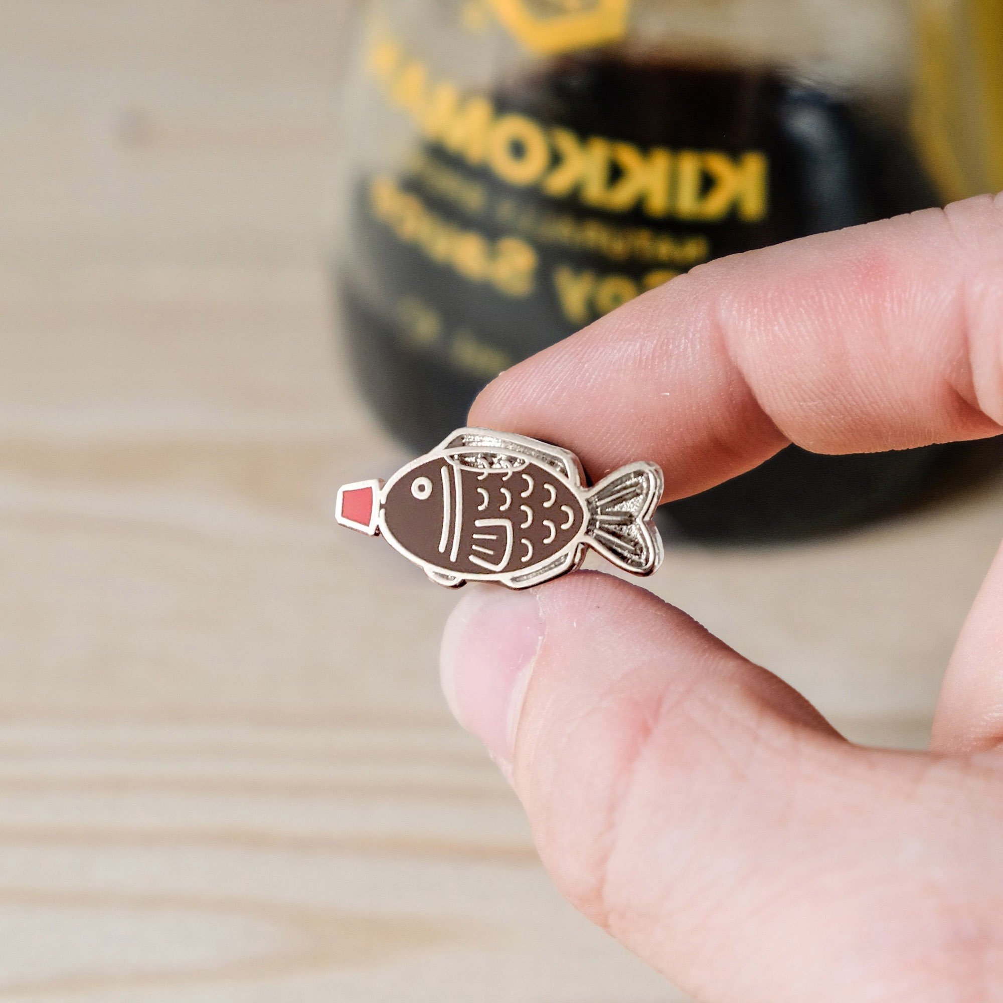 Sushi Pin Soy Sauce Fish Enamel Pin Cute Sushi Themed Gift Etsy