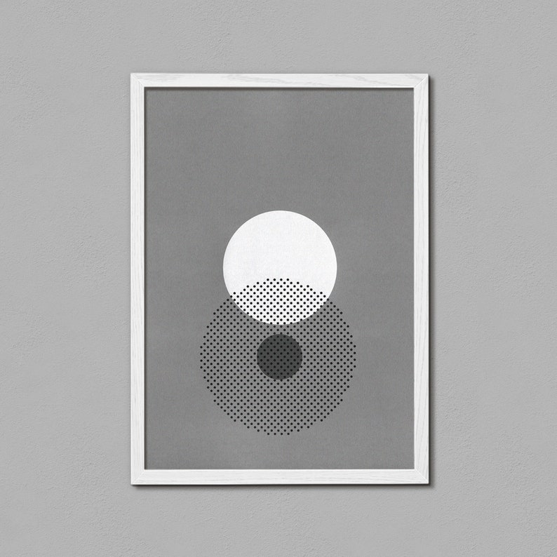 Abstract Number /'8/' A3 Minimal Geometric Screen Print Geometric Shape Illustration