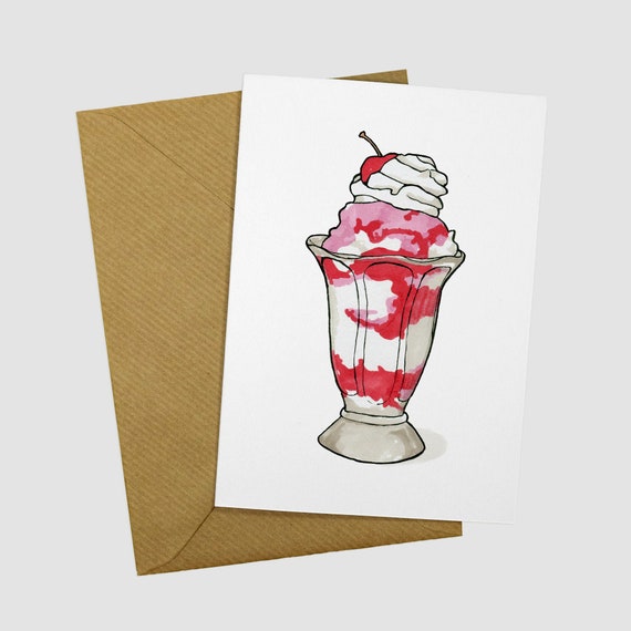 Ice Cream Sundae Birthday Gift Idea with Printable Birthday Card