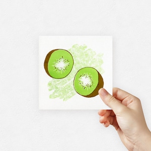 Colourful Kiwi Print - 90&#39;s Style Inspired Print - Office Decor - Healthy Silkscreen Wall Art - Handmade Screen Print - Small Gift For Her