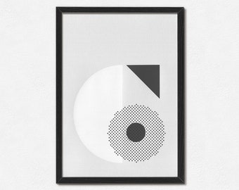 Abstract Letter 'C' - A3 Minimal Typographic Screen Print - Geometric Shape Illustration