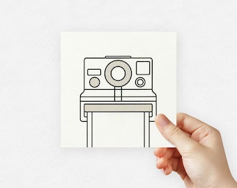 Instant Camera Print - Mini Polaroid Print - 5x5" Risograph Print - Small gift for photographer - Retro camera illustration