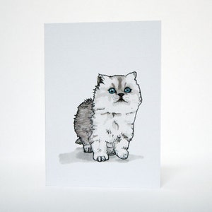 Cute Kitten Note Card Blank Inside Any occasion card Just a note Thinking of you Get Well Soon Simple birthday card image 2