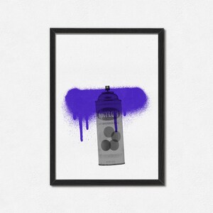 Abstract Letter 'T' Print - Minimal A3 Typographic Risograph Art - Graffiti Artist Spraypaint Drip