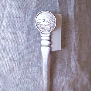 925 Sterlingsilber Brieföffner Griechischer Delfine Design / gravierter Silber Brieföffner / Dekoratives Schreibtischzubehör - 7644C
