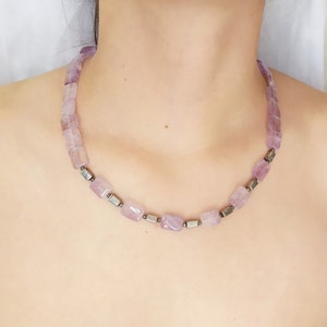 Natural Amethyst Beaded Necklace with 925 Sterling Silver/Gemstone Necklace – 9037